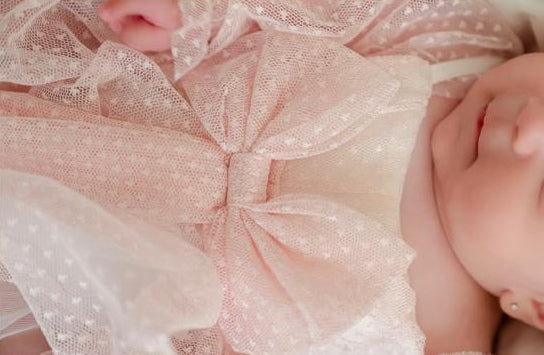 Newborn pink Lace Dress